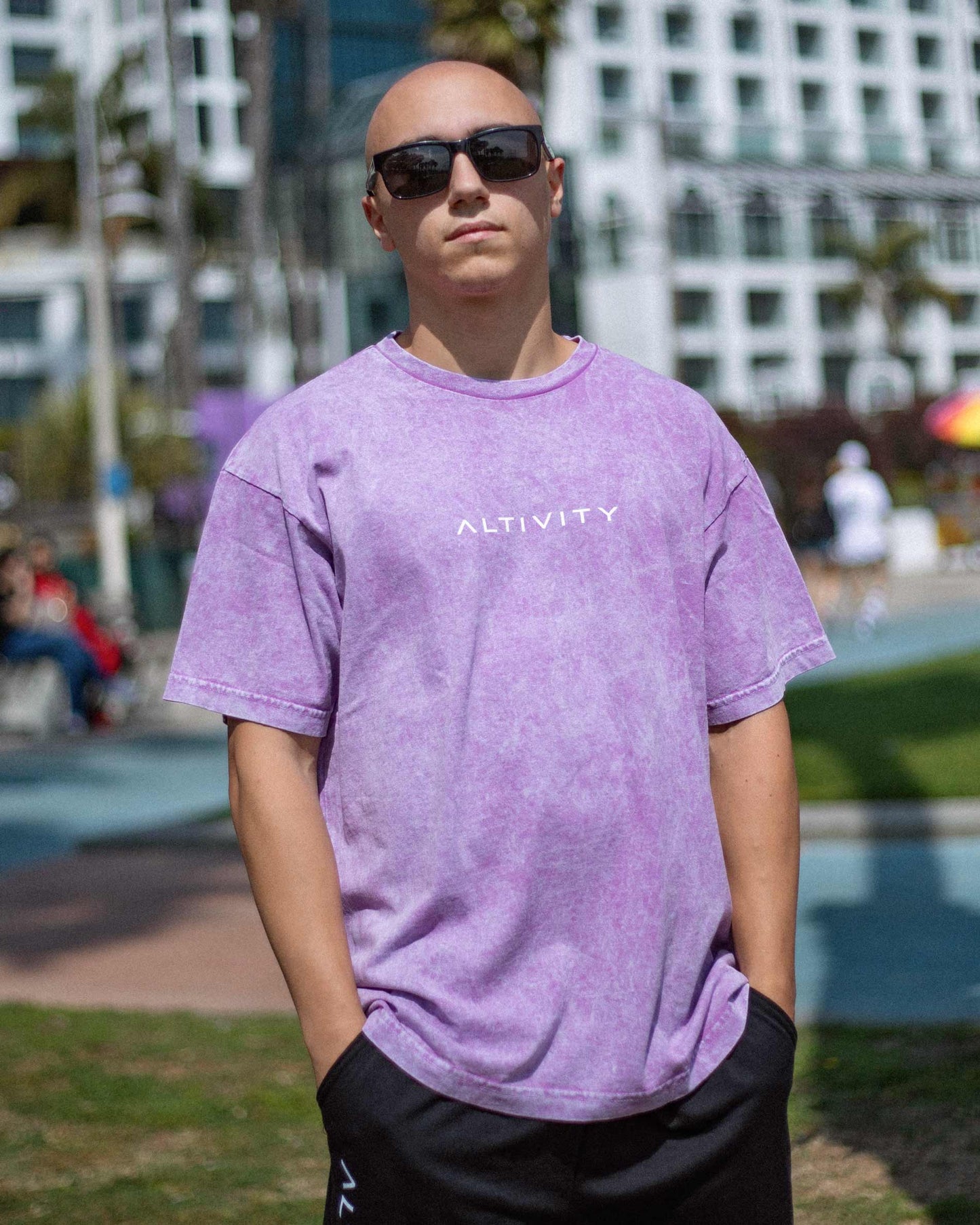 Buy Lavender Drop Shoulder Tee in United States
