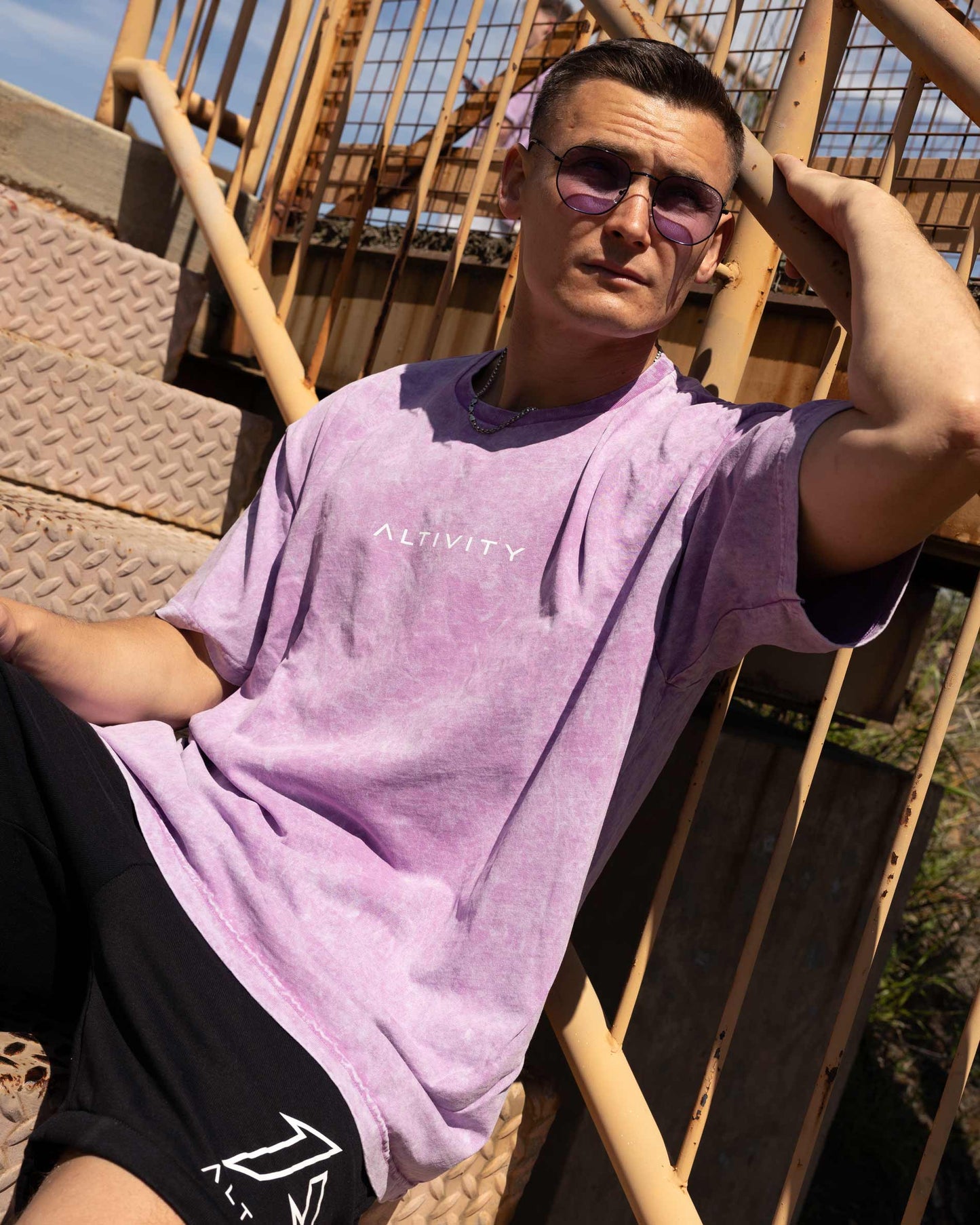 Buy Lavender Drop Shoulder Tee in United States